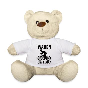 Waden Statt Laden Lustiger Fahrrad Spruch - Teddy - Weiß - Vorne