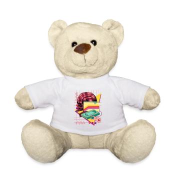 Retro Zocker und Gaming - Teddy - Weiß - Vorne