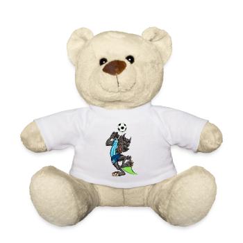 Comic Wolf joue au football - Nounours - blanc - Devant