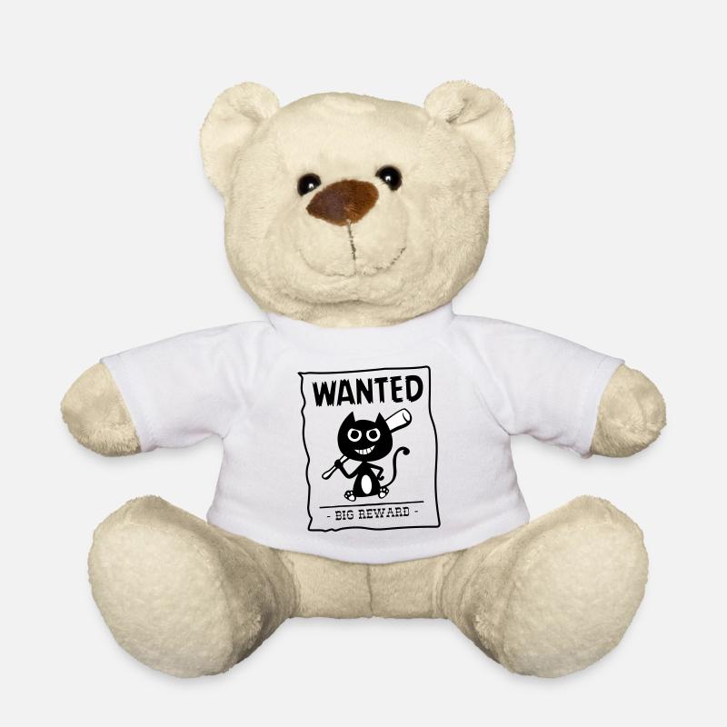 Katze von der Polizei gesucht! Humor Katze! - Teddy - Weiß