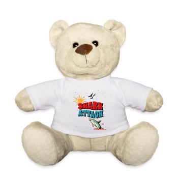 Summer Sun Holiday Beach Summer Beach Shark - Teddy Bear - white - Front