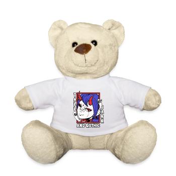 Anime Ghost Dark Flame Spooky Devil Girl Design - Teddy Bear - white - Front