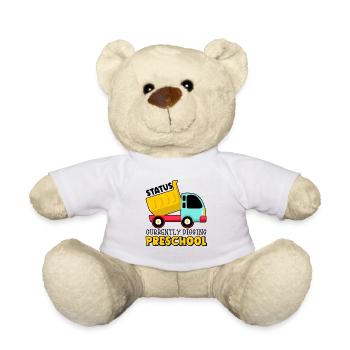 Les enfants retournent à l’école en train de creuser l’école maternelle - Nounours - blanc - Devant