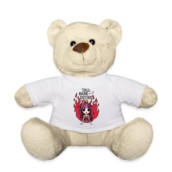Anime Ghost Dark Flame Spooky Devil Girl Design - Teddy Bear - white - Front