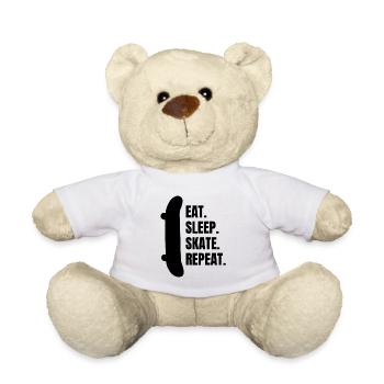 Skateboard Sakten Skateboarding Longboard Skater - Nounours - blanc - Devant