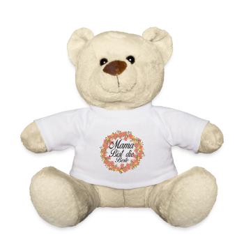Mama Bist Die Beste Blumenkranz - Teddy - Weiß - Vorne