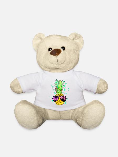 Ananas mit Sonnenbrille tropisch cool - Teddy - Weiß