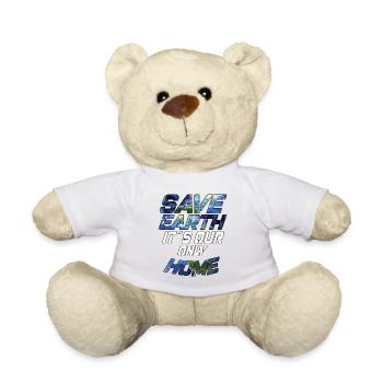 Save Earth C’est notre seule maison - Changement climatique - Nounours - blanc - Devant