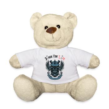 Biker For Life - Teddy Bear - white - Front