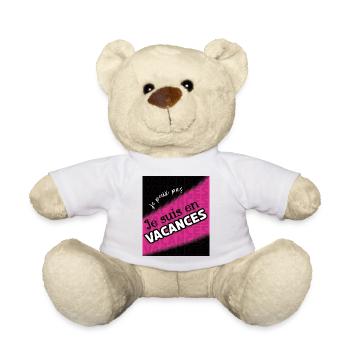 je peux pas je suis en vacances - Nounours - blanc - Devant
