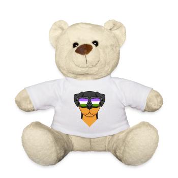 Genderqueer Lgbt Dog Rottweiler - Teddy Bear - white - Front
