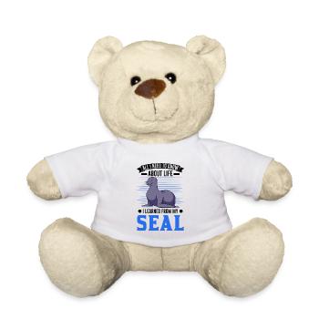 Robbe Geschenk Seal Seelöwe - Teddy - Weiß - Vorne