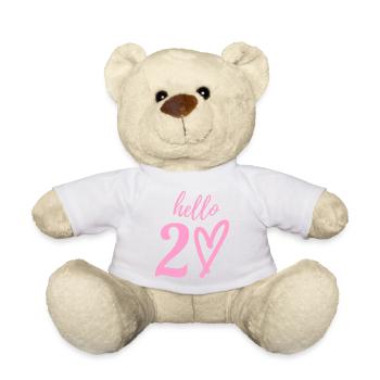 hello 20. 20th birthday - Teddy Bear - white - Front