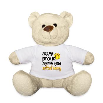 Nanny Grandma By Softball Player Softball Nanny - Teddy Bear - white - Front