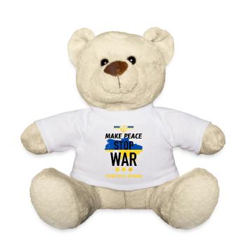 Frieden schaffen und Krieg stoppen - Teddy - Weiß - Vorne