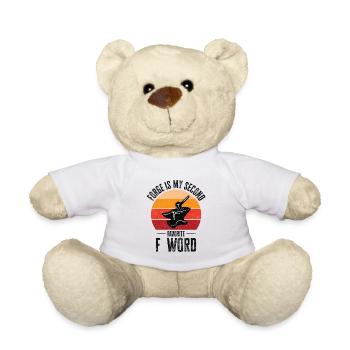 Blacksmith Forge F Word Knife Making Bladesmith - Teddy Bear - white - Front