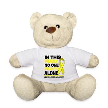 Personne ne se bat seul famille - Sensibilisation au cancer des os - Nounours - blanc - Devant