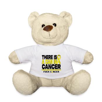 Il y a une canette dans le cancer - F*** Cancer des os - Nounours - blanc - Devant