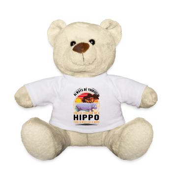 Always be yourself Hippo Nilpferd Flusspferd - Teddy Bear - white - Front