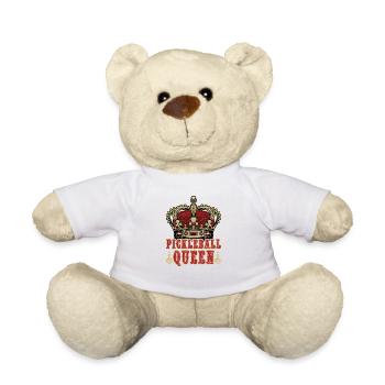 Pickleball Queen Pickleball Player Paddleball Pun - Teddy Bear - white - Front
