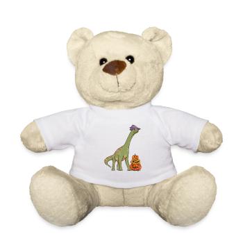Brachiosaurus Witch Pumpkin Halloween Dinosaur - Teddy Bear - white - Front