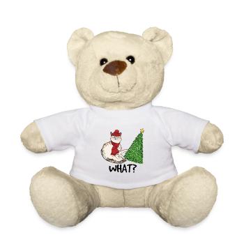Chat effronté avec sapin de Noël et casquette kit pour enfants - Nounours - blanc - Devant