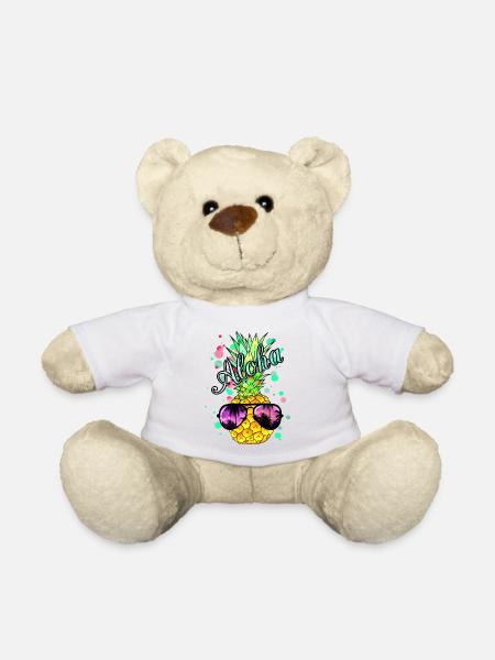 Aloha Ananas mit Sonnenbrille - Teddy - Weiß