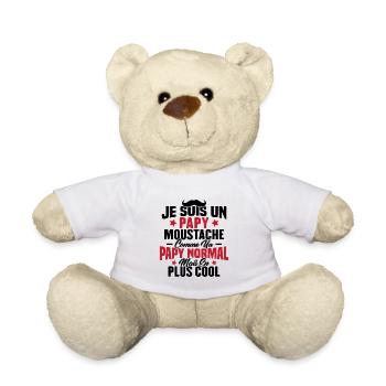 Un papy moustache comme un papy normal - Nounours - blanc - Devant
