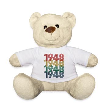 Cool Retro 1948, 74 Jahre alt, Geschenk zum 74. Geburtstag - Teddy - Weiß - Vorne