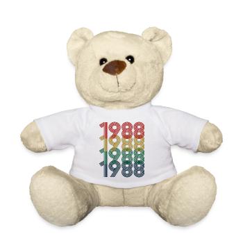 Cool Retro 1988, 34 Jahre alt, Geschenk zum 34. Geburtstag - Teddy - Weiß - Vorne