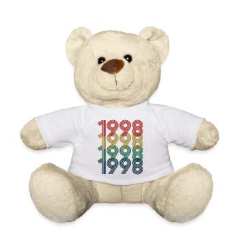 Cool Retro 1998, 24 Years Old, 24th Birthday Gift - Teddy Bear - white - Front
