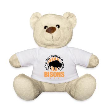 Easily distracted by Bison's Water Buffalo Buffalo Buffalo - Teddy Bear - white - Front