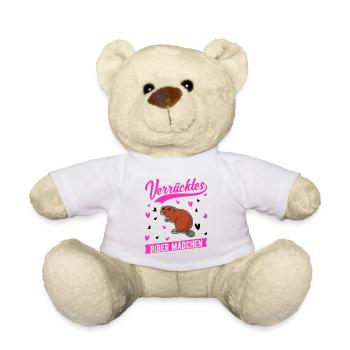 Verrücktes Biber Mädchen - Teddy - Weiß - Vorne