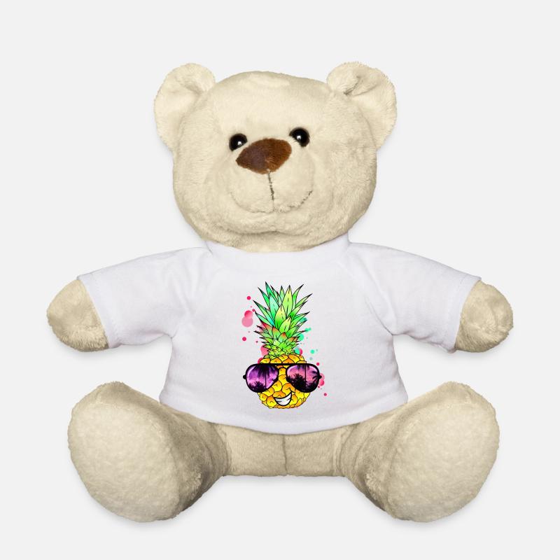 Pineapple cool colorful tangy - Teddy Bear - white