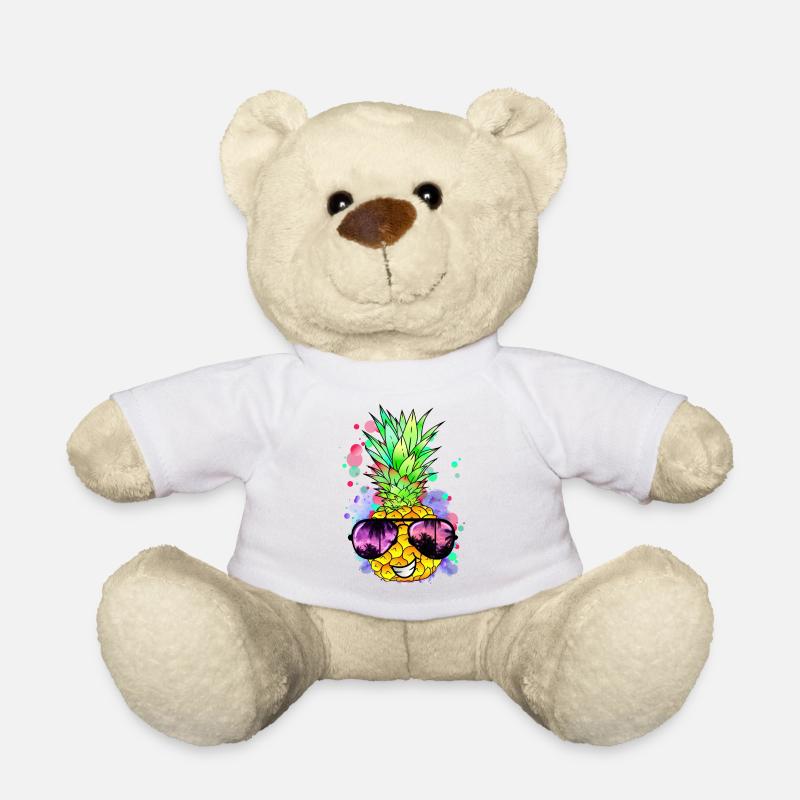 Ananas mit cooler Sonnenbrille - Teddy - Weiß