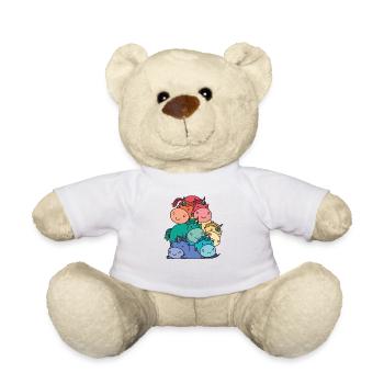 Rainbow Flag Gay Pride LGBTQ Einhorn süßes Einhorn - Teddy - Weiß - Vorne