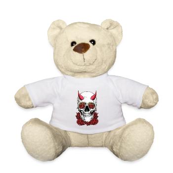 Totenkopf in Rosen - Teddy - Weiß - Vorne
