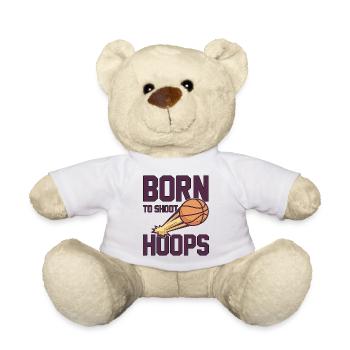 Born To Shoot Hoops disant pour les joueurs de basket-ball - Nounours - blanc - Devant