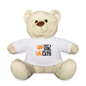 Juste une fille qui aime les chats Chat - Nounours - blanc - Devant