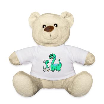 Dinosaurs with Baby Dinosaurs - Teddy Bear - white - Front