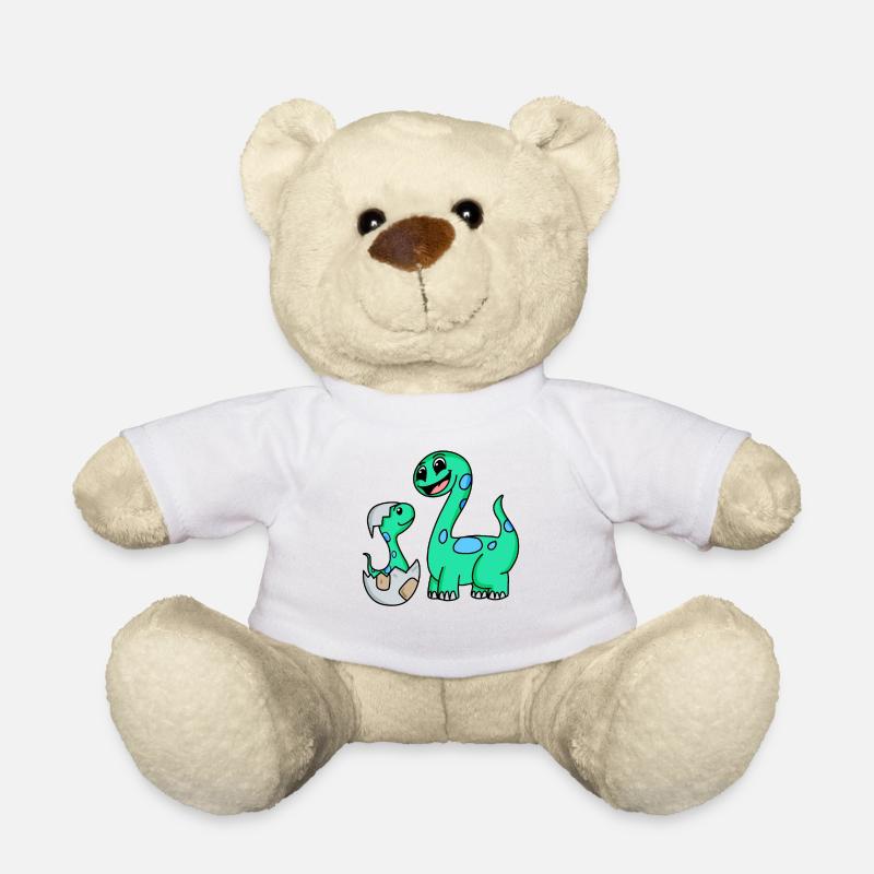 Dinosaurier mit Baby Dinosaurier - Teddy - Weiß