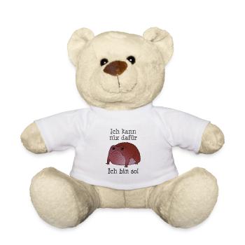 Ich kann nix dafür ich bin so dicker Frosch - Teddy - Weiß - Vorne