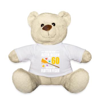 Alter Besen Junger Feger 60 Jahre 60. Geburtstag - Teddy - Weiß - Vorne