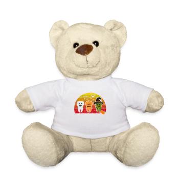 Teeth Ghost Pumpkin Witch Cute Dentist - Teddy Bear - white - Front