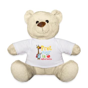 Prêt Pour La Maternelle rentrée scolaire girafe - Nounours - blanc - Devant