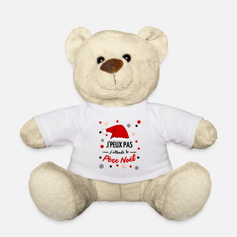 je peux pas j attends le père noël - Nounours - blanc