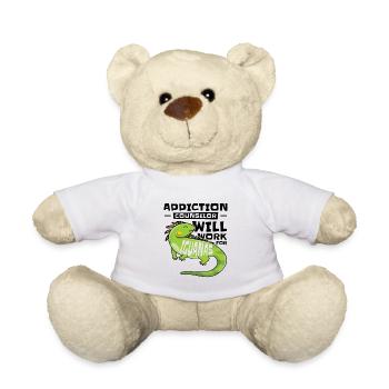Iguana Lizard Addiction Reptile Iguana Lover - Teddy Bear - white - Front