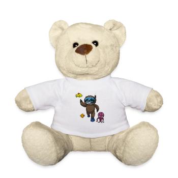 Scuba Diving Sloth Lazy Animal Diving I Gift - Teddy Bear - white - Front