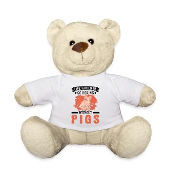 Cadeau cochon Fermier Cochons - Nounours - blanc - Devant