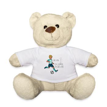 Junge spielt Fußball - Ich bin 6 Jahre - Teddy - Weiß - Vorne